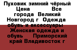 Пуховик зимний чёрный › Цена ­ 2 500 - Все города, Великий Новгород г. Одежда, обувь и аксессуары » Женская одежда и обувь   . Приморский край,Владивосток г.